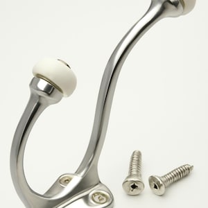 Chrome On Solid Brass Coat And Hat Hook With Porcelain Tip Finished In Chrome Polished