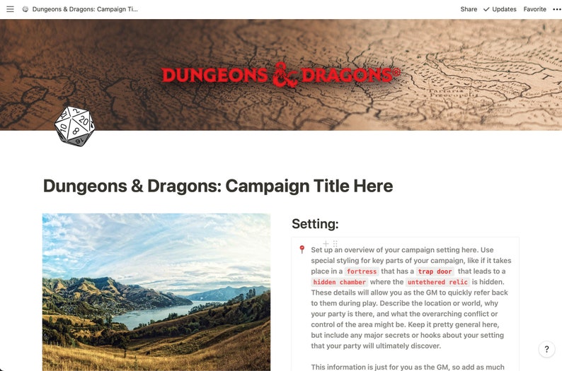 Notion Template for Star Wars 5e / Dungeons &amp; Dragons 5e Gamemaster ...