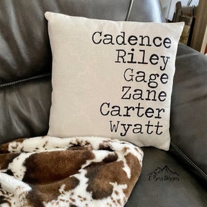 Personalized Throw Pillow Name Cover