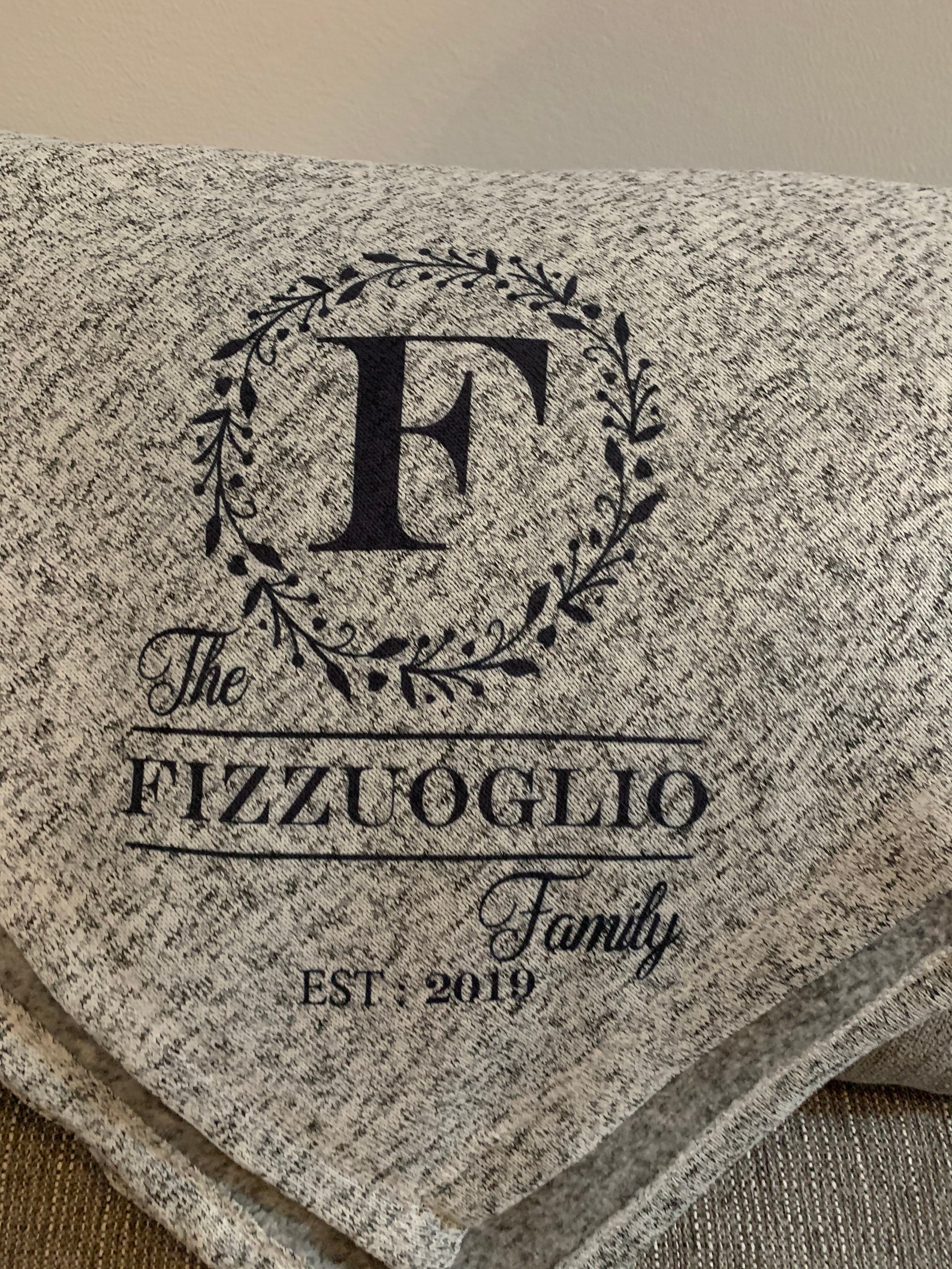 Personalized blanket. Throw blanket. Family name. Family name Etsy