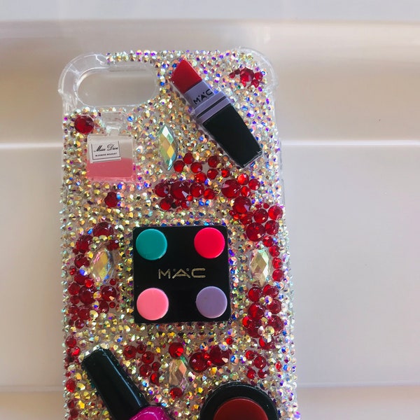 Kawaii Bling Rhinestone makeup addict iPhone 7 / iPhone 8  case