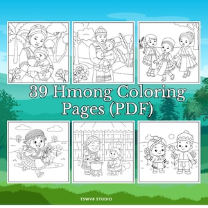 Hmong Patterns Coloring 39 Hmong Coloring Pages – Traditional Cultural Outfits | Instant ...