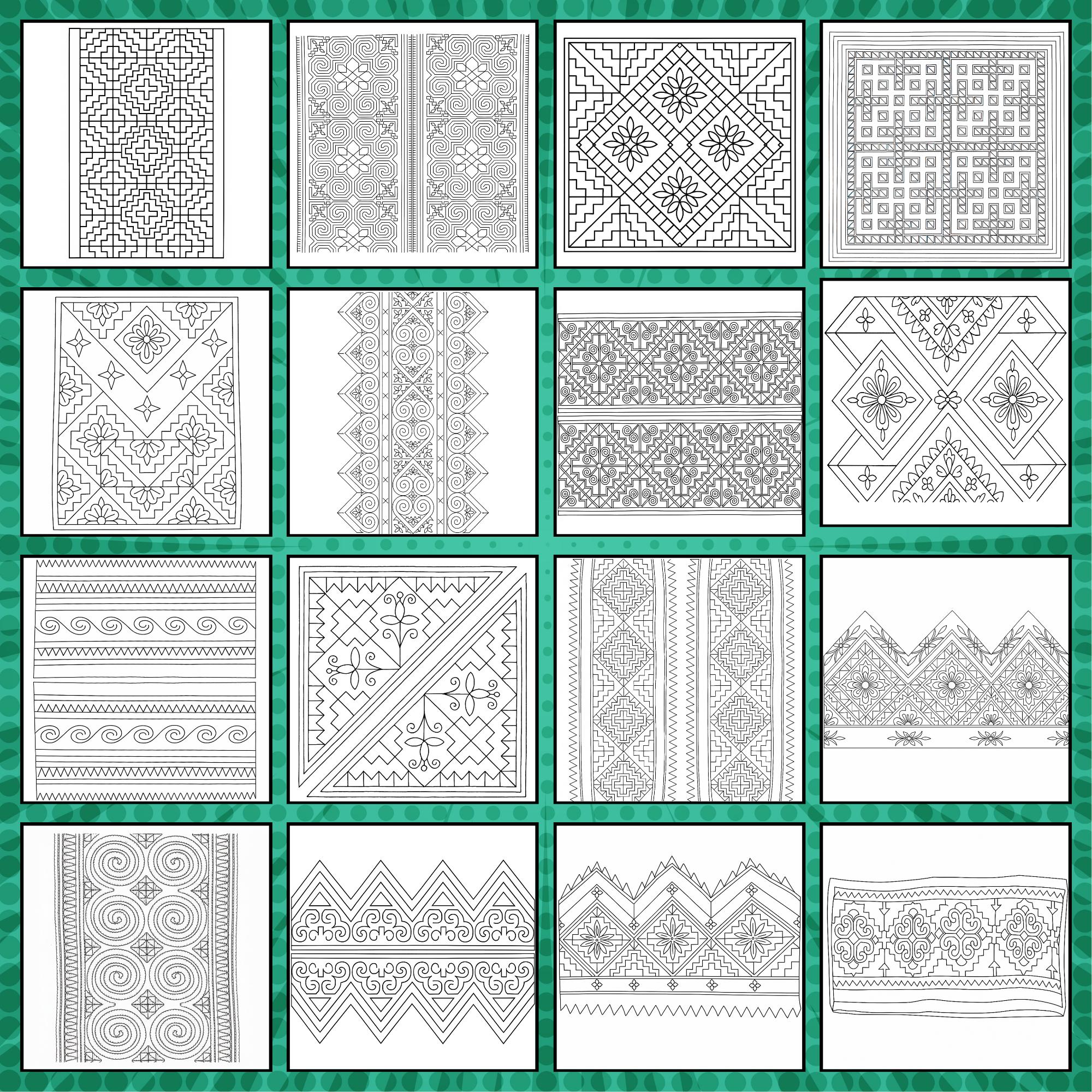Hmong Color Patterns 39 Hmong Flower Cloth