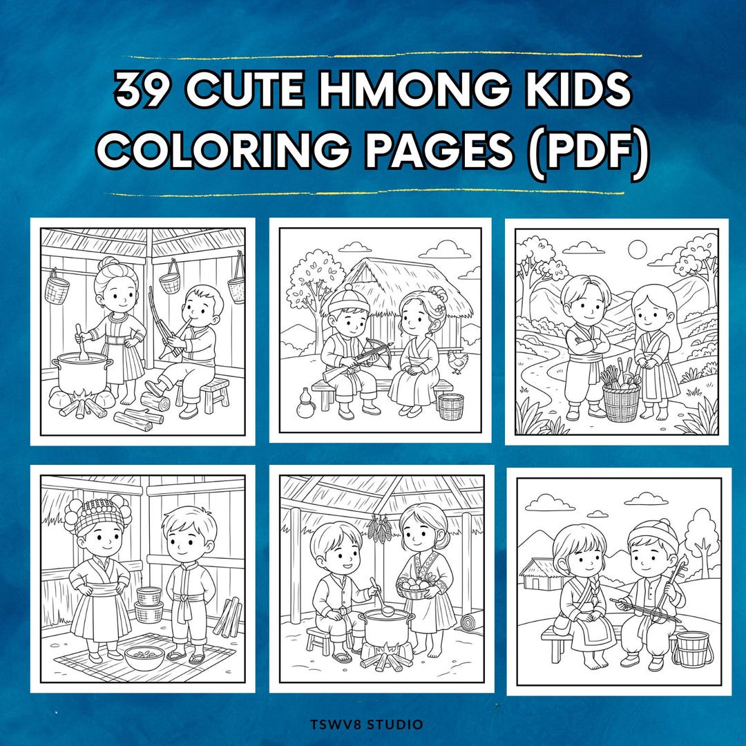 Hmong Patterns Coloring 39 Cute Hmong Kids Coloring Pages – Traditional Cultural Outfits ...