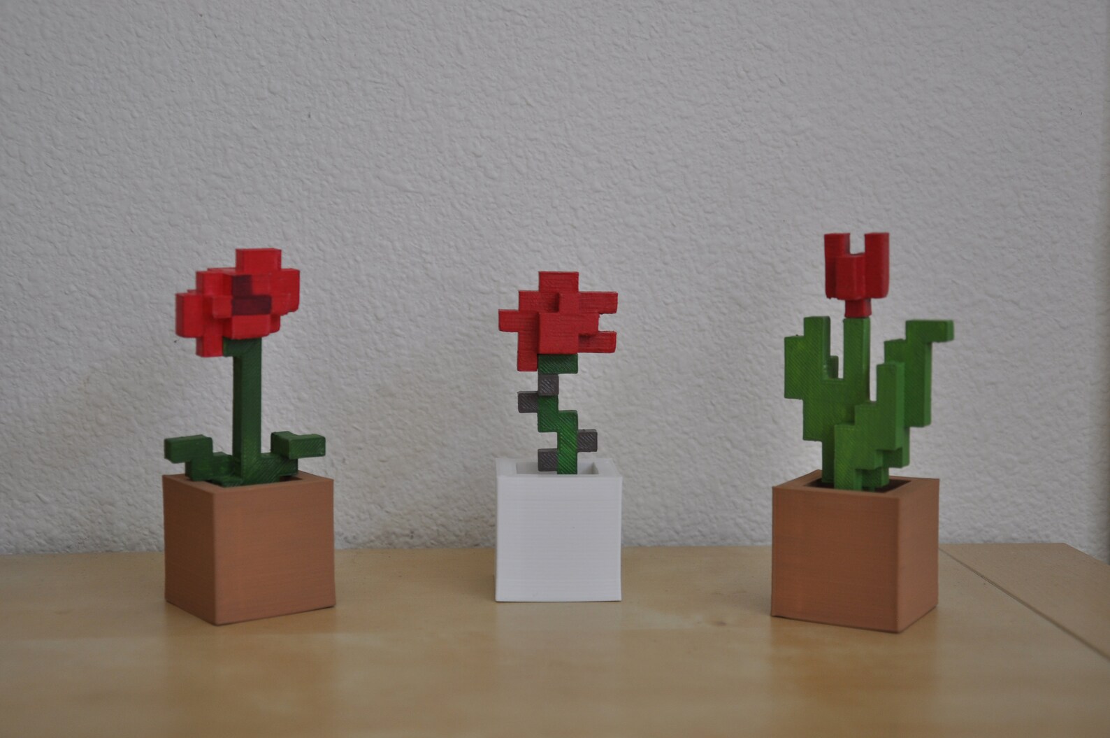 4 INCH Minecraft Estilo Rosa 3D impreso a mano flor figura Etsy