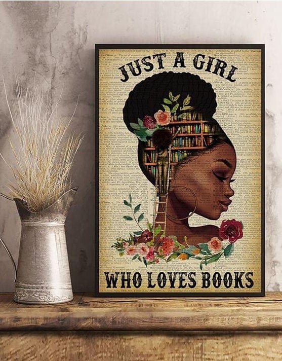 Gift for Book Lover Wall Decor Book Print Love Book and Tea Poster Love Reading Books Poster Just A Girl Who Loves Books and Tea Poster