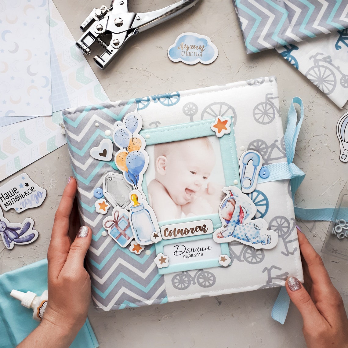 Baby memory book for a boy baby book first year for a Etsy