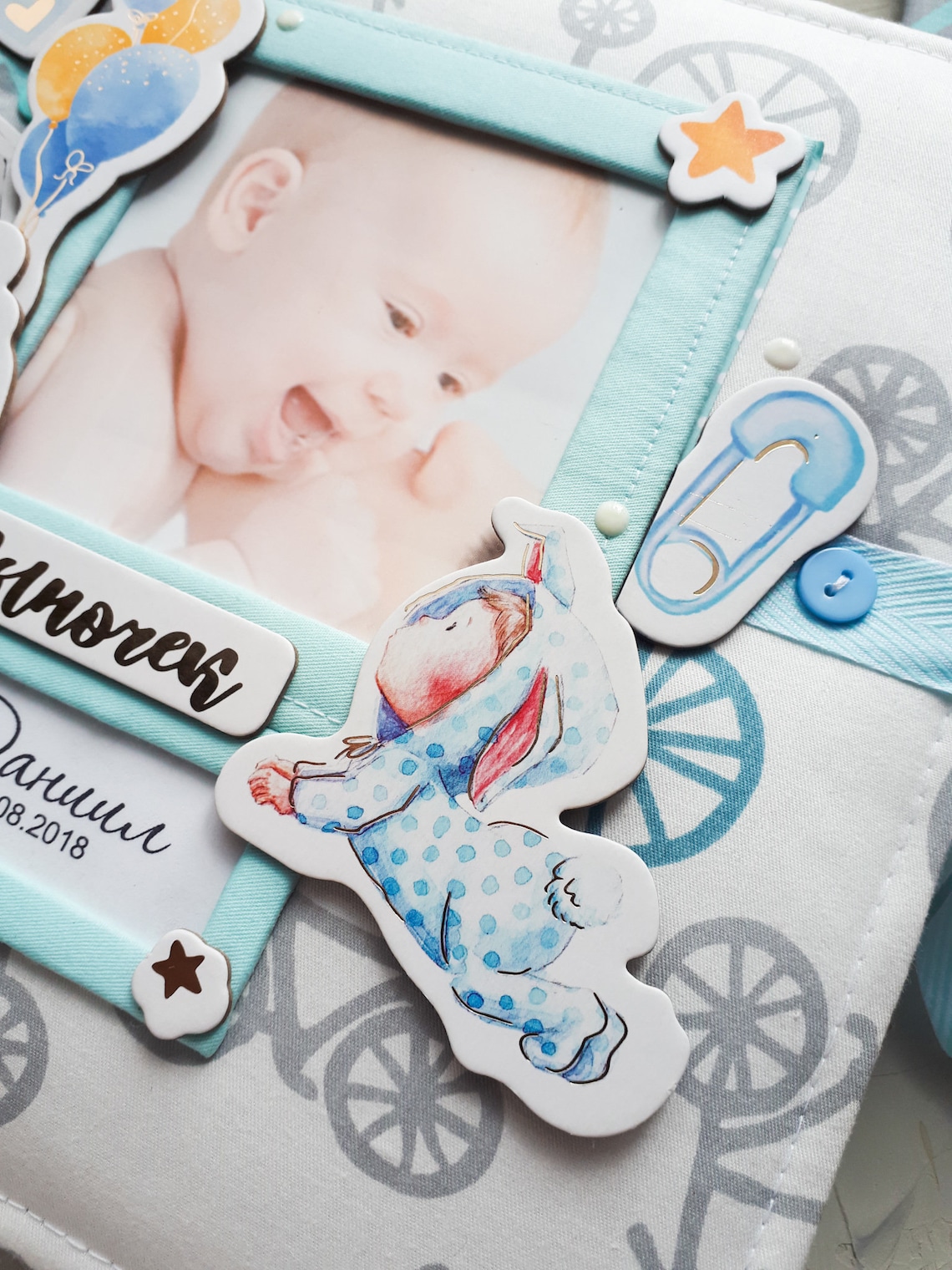 Baby memory book for a boy baby book first year for a Etsy