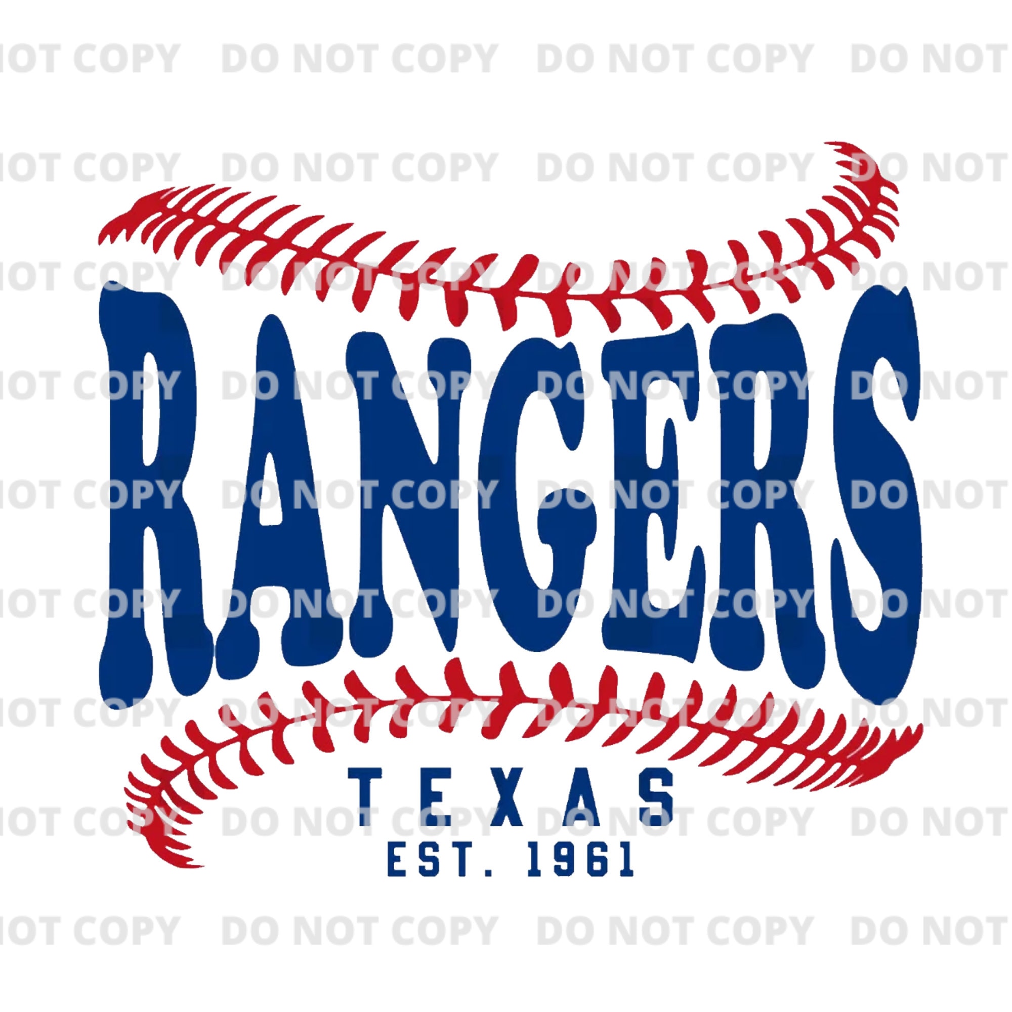 TRANSFER ONLY Texas Baseball Logo With Stitches  - Ready to Press Sublimation Transfer