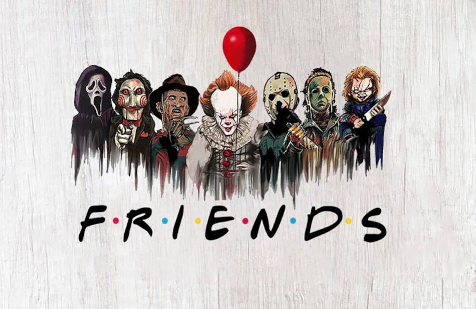 TRANSFER ONLY Horror Scary Movie Friends Ready to Press Sublimation