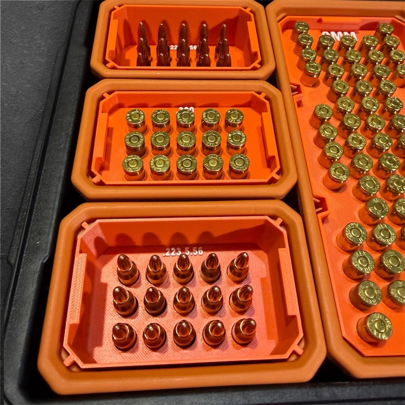Bandejas organizadoras de calibre apilables para munición Ridgid Pro Gear imagen 3