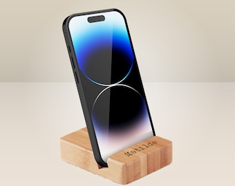 Porta smartphone in bamboo personalizzabile - Idea regalo per avere sempre il tuo telefono a portata di mano