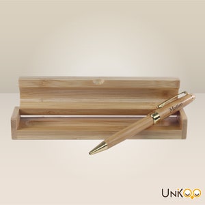 Elegante Set Regalo in Bamboo | Penna e Custodia Personalizzabili