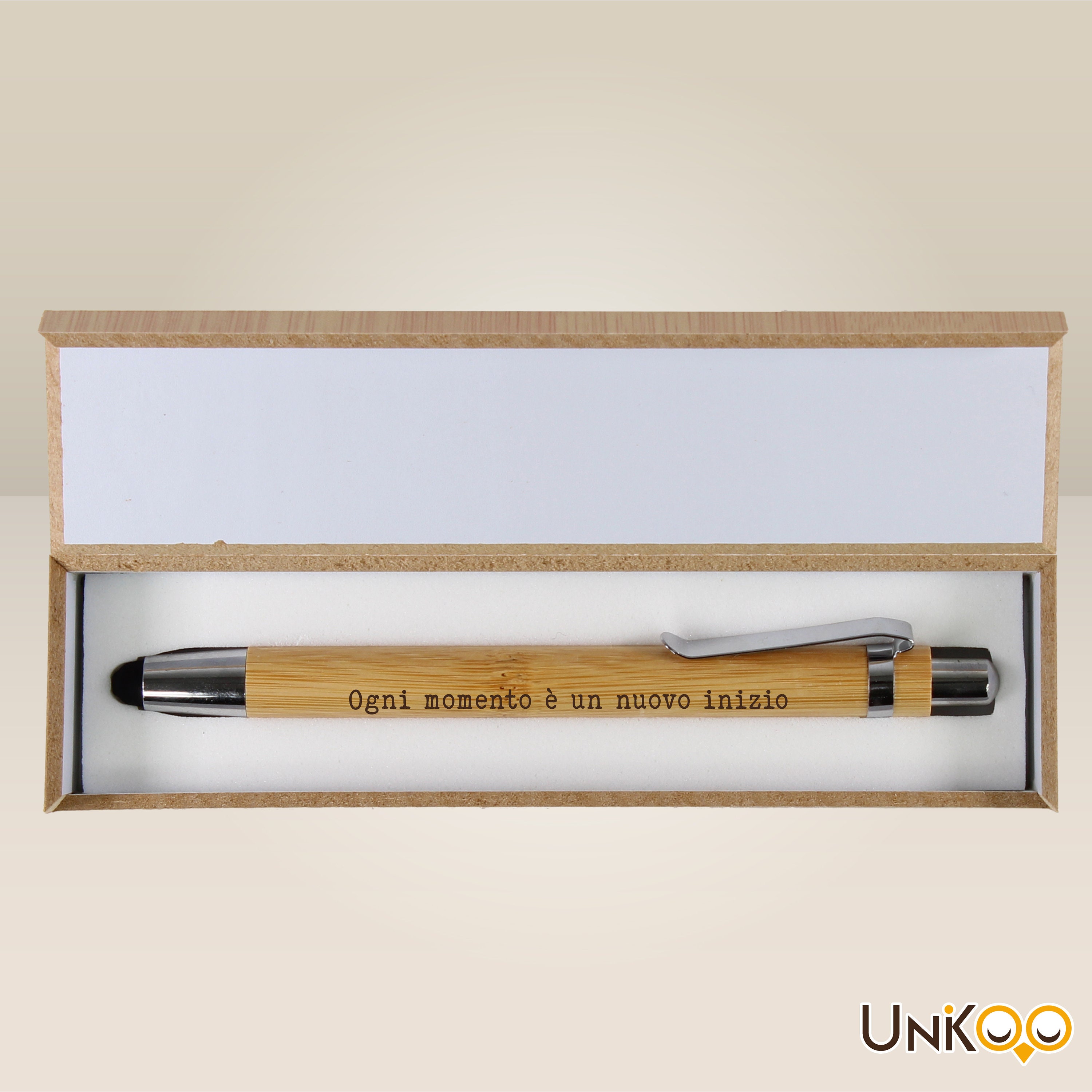 Penna Personalizzata a Sfera Legno Bambu' Nome incisone Regalo penne eventi