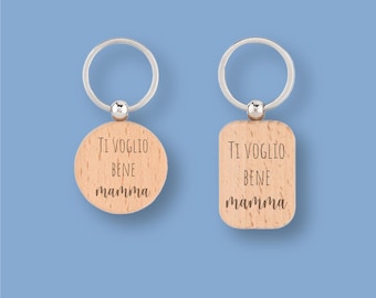 Llavero mamá personalizado te quiero mamá grabado en madera, regalo día de la madre con nombre, idea regalo para mamá