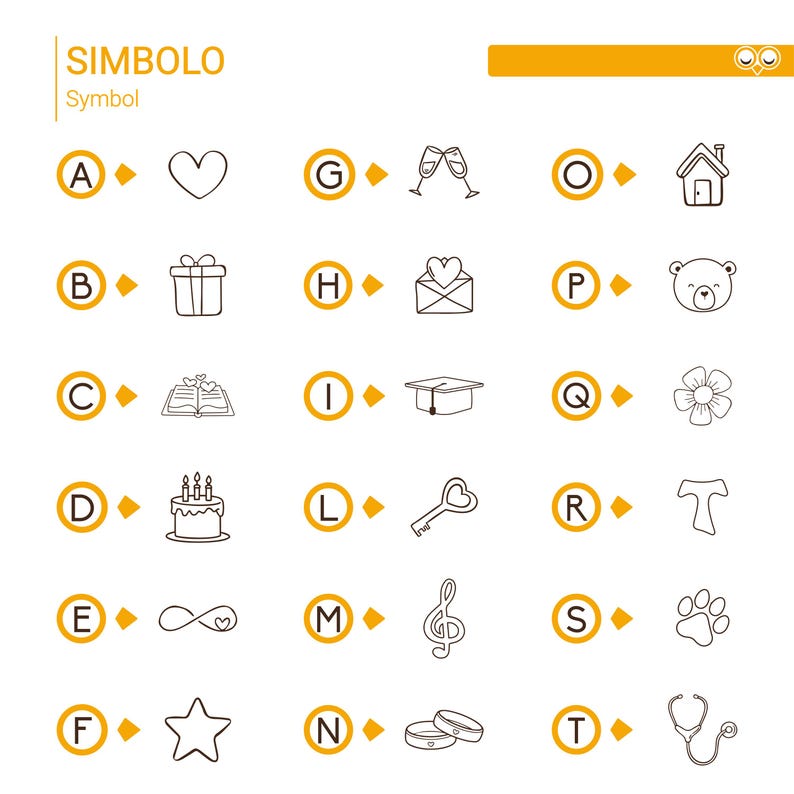 I simboli abbinabili all'incisione del kit sommelier: cuore, calici, casa, nota musicale e altri – Unikoo