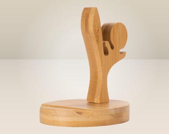 Kung Fu Phone Holder | Bamboo Smartphone Stand | Gift for Martial Arts Lovers | Karate, Judo, and Martial Arts Gifts