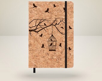 Quaderno A5  in SUGHERO naturale con penna PERSONALIZZABILE