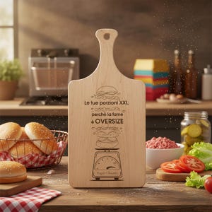 Wooden cutting board with personalized handle | Gift idea | Present for mom | Gift for uncle, aunt, grandpa, dad