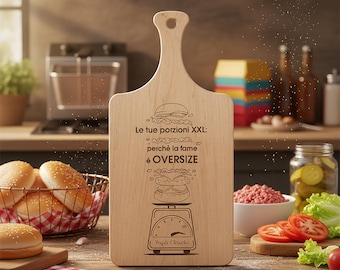 Wooden cutting board with personalized handle | Gift idea | Present for mom | Gift for uncle, aunt, grandpa, dad