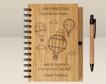 Thank you, Teacher! A personalized bamboo notebook makes an unforgettable gift.