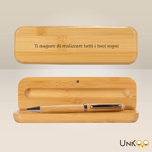 Stylo de remise de diplôme élégant | Stylo en bambou fin | Signez votre destin | Détails en métal poli | Encourager de nouveaux objectifs