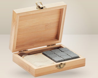 SET CUBETTI in PIETRA con scatola personalizzabile