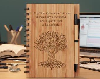 Doctor Thank You - Doctor Gift - Personalized Laser Engraved Notebook - Tree of Life