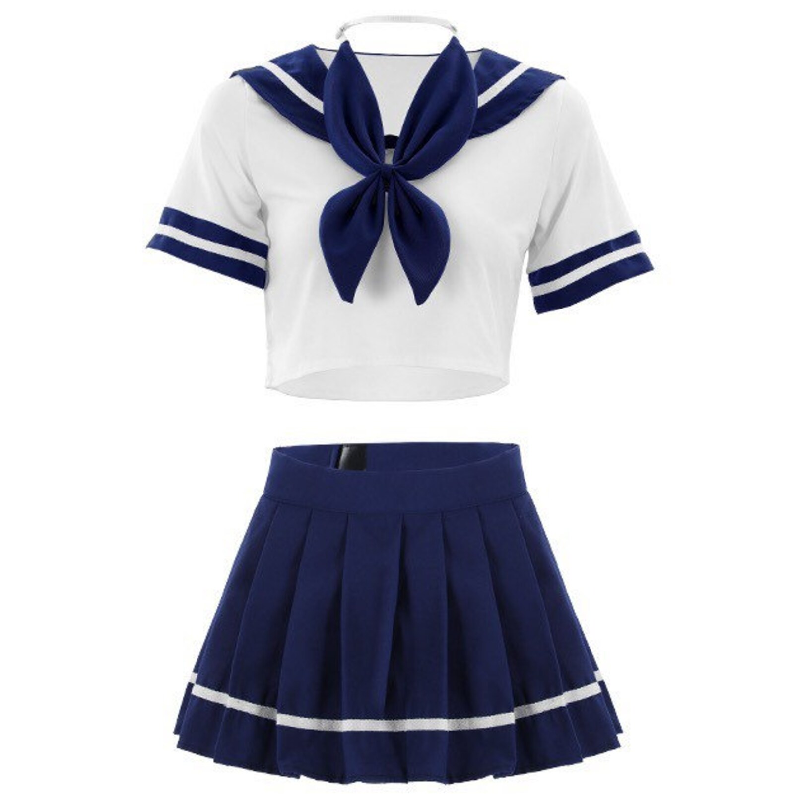 School Girl Shirt Top With Bow and Pleated Skirt Setsexy Etsy