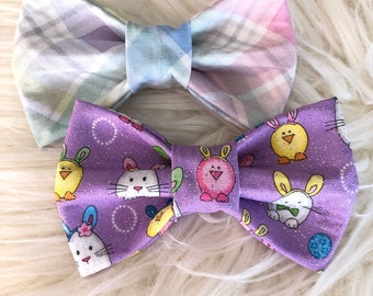 Pajarita para mascotas a cuadros de Pascua/primavera