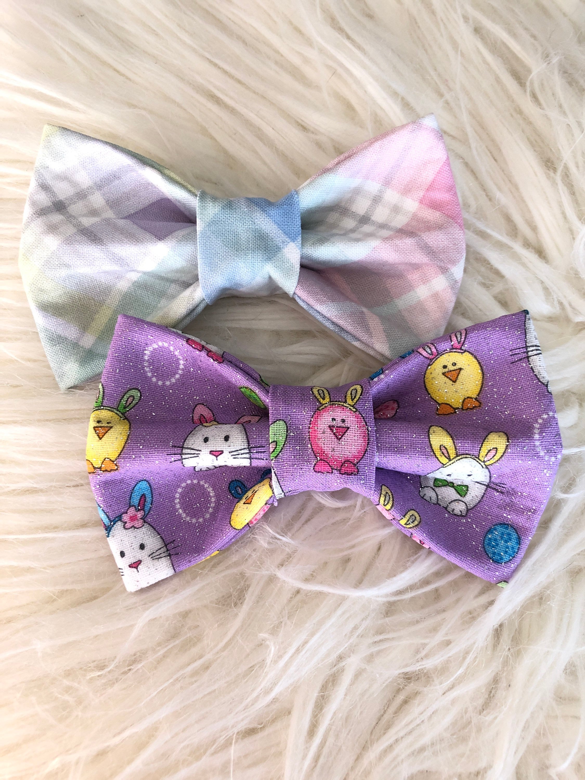 Cutesters Bunny Ribbon Hair Bows - Multi Pink Blue Yellow Purple Navy Easter Peep Bunny Hair Bow – Beth and Company main image 2