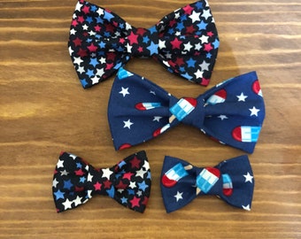 Pajarita para mascota con estrellas rojas, blancas y azules / RWB / Popsicle