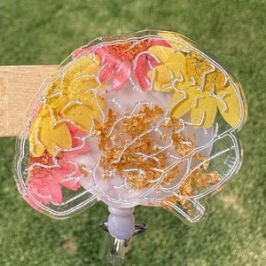 Anatomical Brain Badge Reel, Neuro Nurse Badge Holder, Retractable ID Holder, Neurology Gift, Nurse Badge Reel, Healthcare Worker, Student