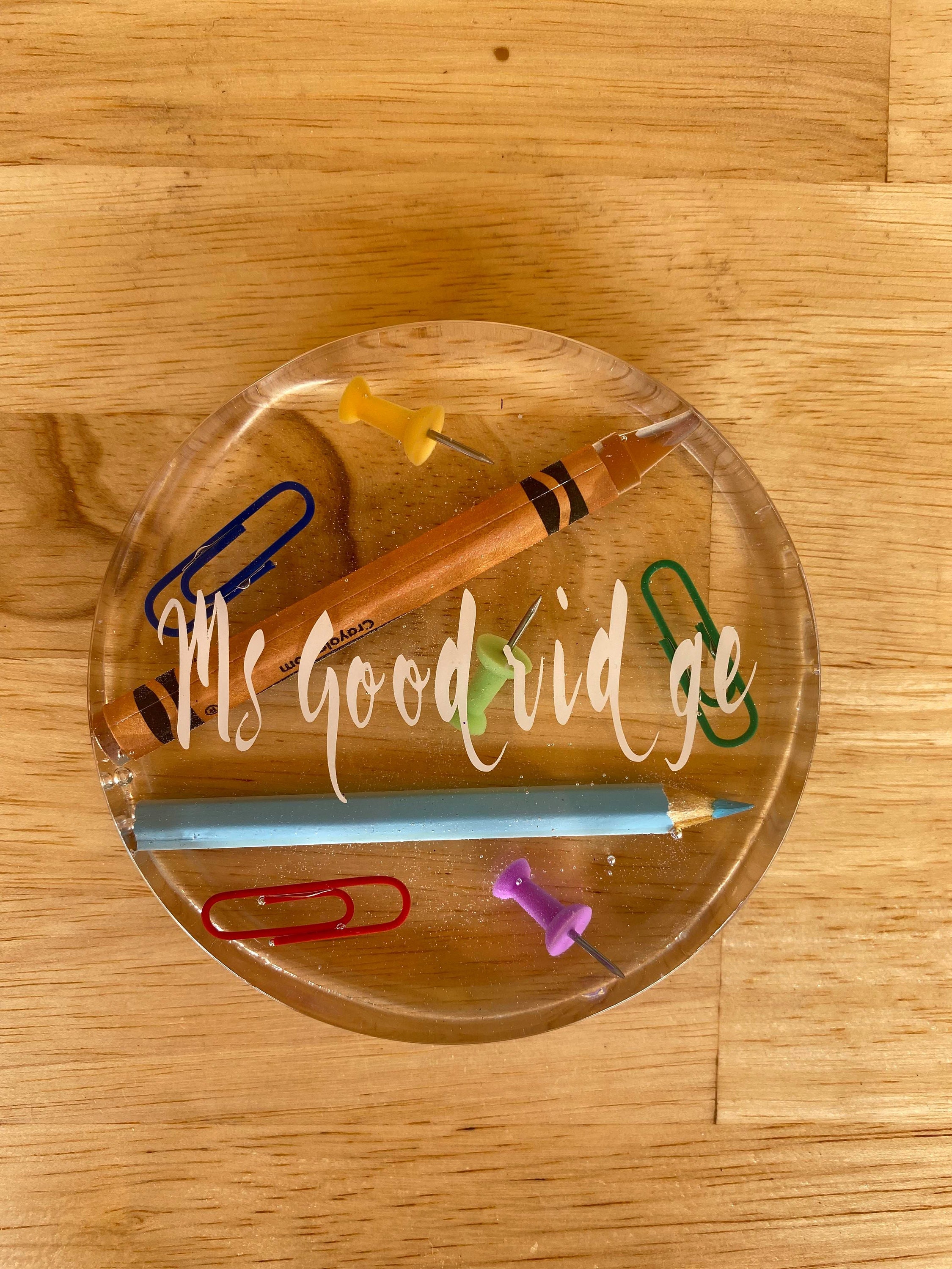 Personalized Resin Teacher Coaster With Crayons & Pencils - Etsy Australia