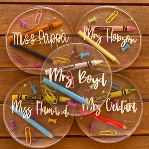 Resin crayon coaster/teacher coaster/stationary coaster/teacher gift