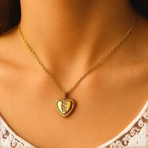 Gold Heart Letter Initial Necklace || All Letters In-Stock! | Personalized Gold Name Necklace | Minimalist | Gold Chain Necklace | Initial