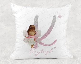 Personalised Fairy Initial Cushion - Pink