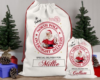 Personalised Santa Sack Christmas  Boys Present Girls  Xmas Gift Bag Christmas Eve box, first Christmas gift