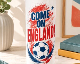 England Football Tumbler, 600ml Come On England Cup, Football Fan Match Day Travel Gift