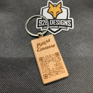 QR Code keychain/ qr code wood keychains / Personalized keychains / laser engraved keychain