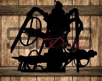 Frac wellhead svg file/ oilfield / wellhead/ frac / glowforge files