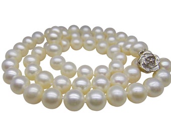 14 Inch Choker ROUND Pearl Jewelry Collar Style White Pearl Necklace Women Cultured Freshwater US SELLER