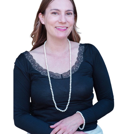 Long 24 Inch 30 Inch 36 Inch Pearl Necklace Set ROUND White Pearl