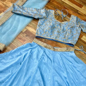 Powder Blue Lehenga Choli Set