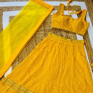 Mirror Work Georgette Ready to Wear Lehenga Choli for Indian Wedding, Pakistani  Wedding Partywear Lehenga Choli for Women or Girls in USA