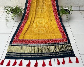 Mustard Patola Silk Navatari Dupatta