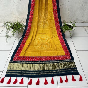 Mustard Patola Silk Navatari Dupatta