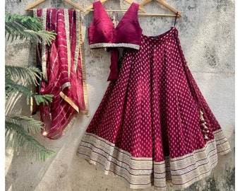 Burgundy Lehenga Choli for Women or Girls Ready to Wear Georgette Indian Wedding Partywear Lengha Choli