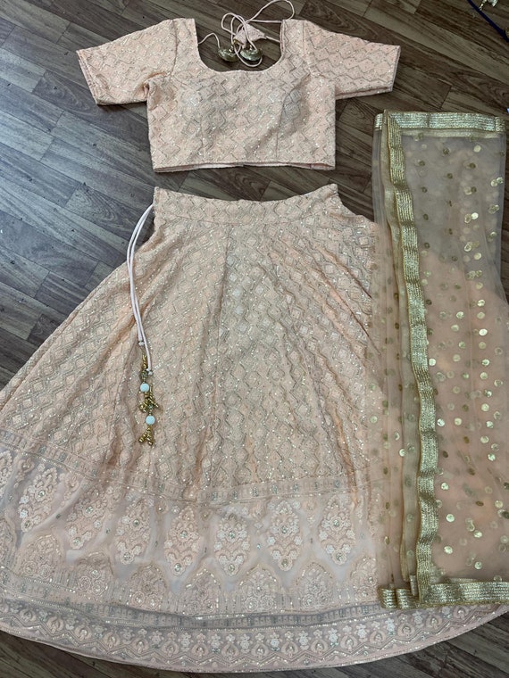 Made To Order Lukhnavi Lehenga Choli for Wedding, Bridesmaids Lehenga Set, Indian Partywear Lehengas