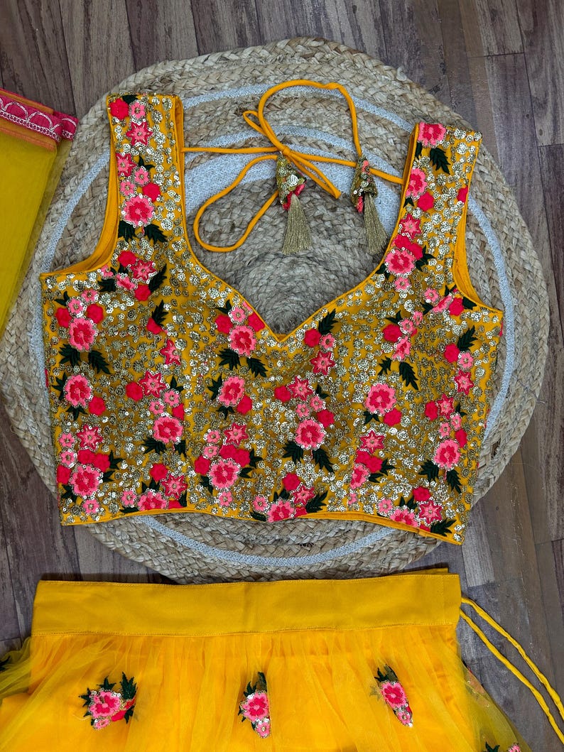 Haldi Lehenga Choli Set for Women, Yellow Lehenga Choli for Guest, South Asian Lehengas, Designer Lengha, Bridesmaids Outfits